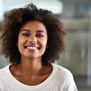 Smiling woman in a sweater