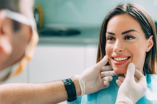 A woman getting cosmetic dentistry treatment near Santa Clara